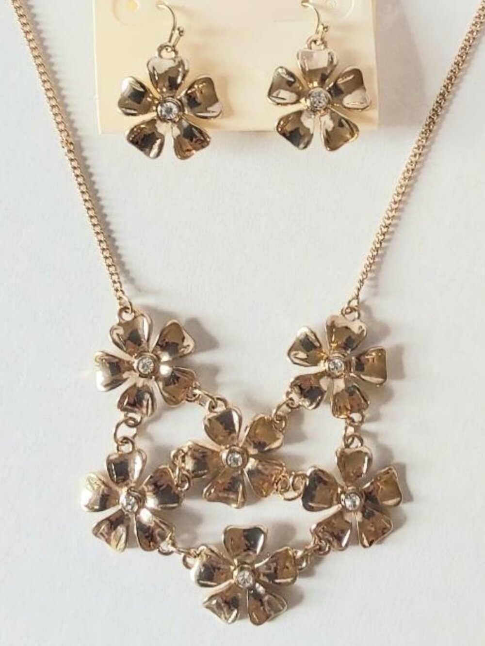 NWT And Lovely brand Statement Floral Necklace and Earring Set